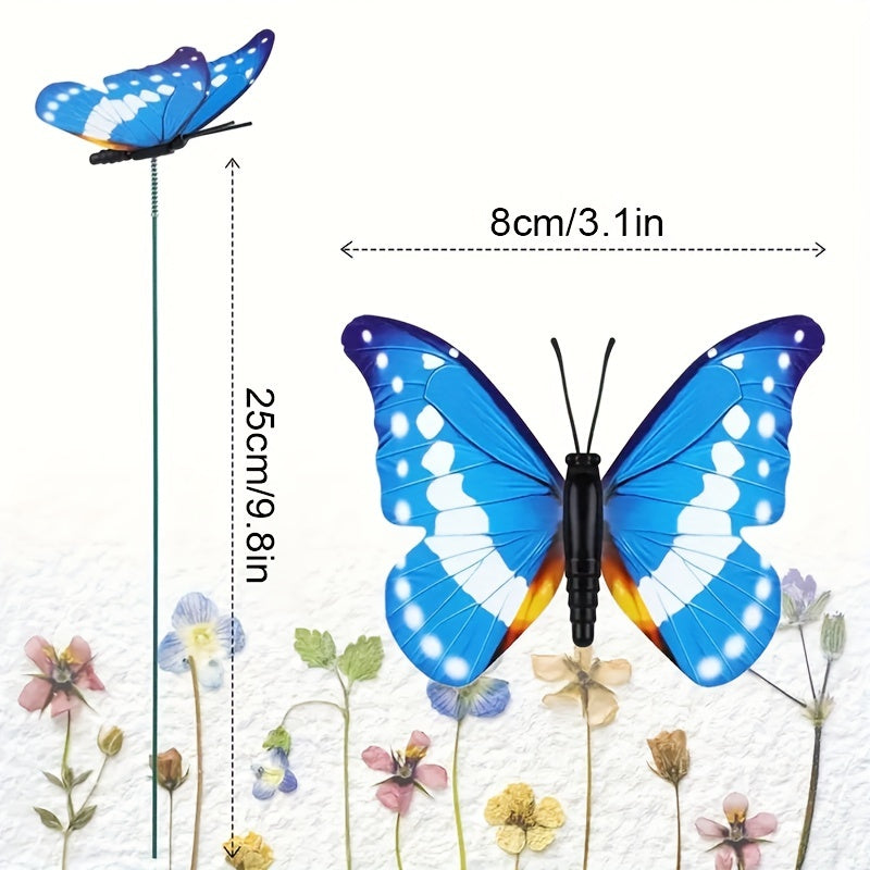 25pcs Glow In The Dark Luminous Butterfly Stakes Garden Lawn Decoration