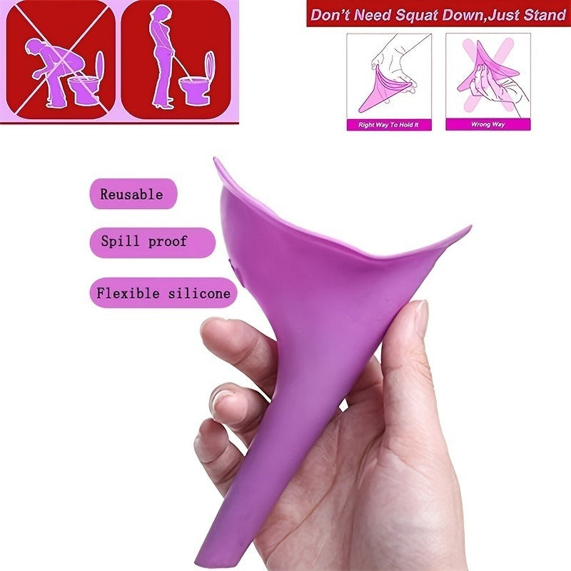 Portable Silicone Urinal For Women - Female Funnel Urination Device