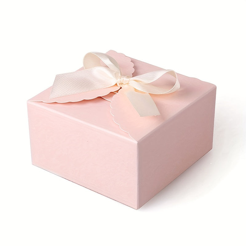 10pcs Pink Gift Boxes With Ribbons Ideal for Weddings & Baby Showers