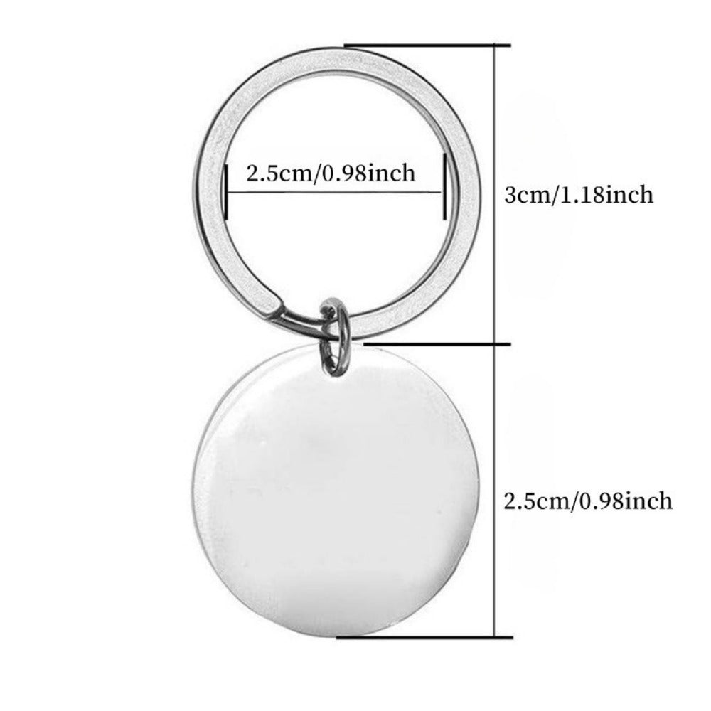 Creative Stainless Steel Carved Keychain Gift For Dad and Mom