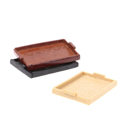 3pcs Dollhouse Trays & Plates Set, Durable Food Accessories for Doll House Play