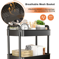 4 Tier Functional Cart Rack For Kitchen Bathroom Office And Bedroom