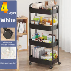 4 Tier Functional Cart Rack For Kitchen Bathroom Office And Bedroom