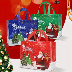 6pcs Christmas Gift Bags Reusable Handles Grocery Bags