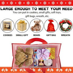 6pcs Christmas Gift Bags Reusable Handles Grocery Bags