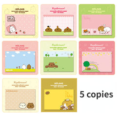 5pcs Cartoon Sticky Note Box Student Memo Message Sticky Note Sticker