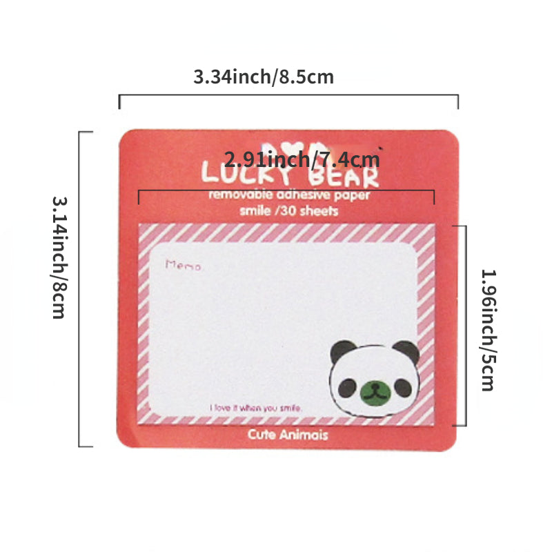 5pcs Cartoon Sticky Note Box Student Memo Message Sticky Note Sticker