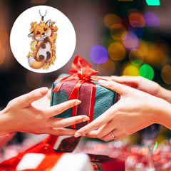 Orange Fox Maple Leaf Pendant Car Mirror Keychain Bag Pendant