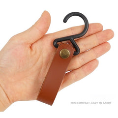 4pcs Outdoor Storage Leather Hook Tent Clothesline Hanging Buckle