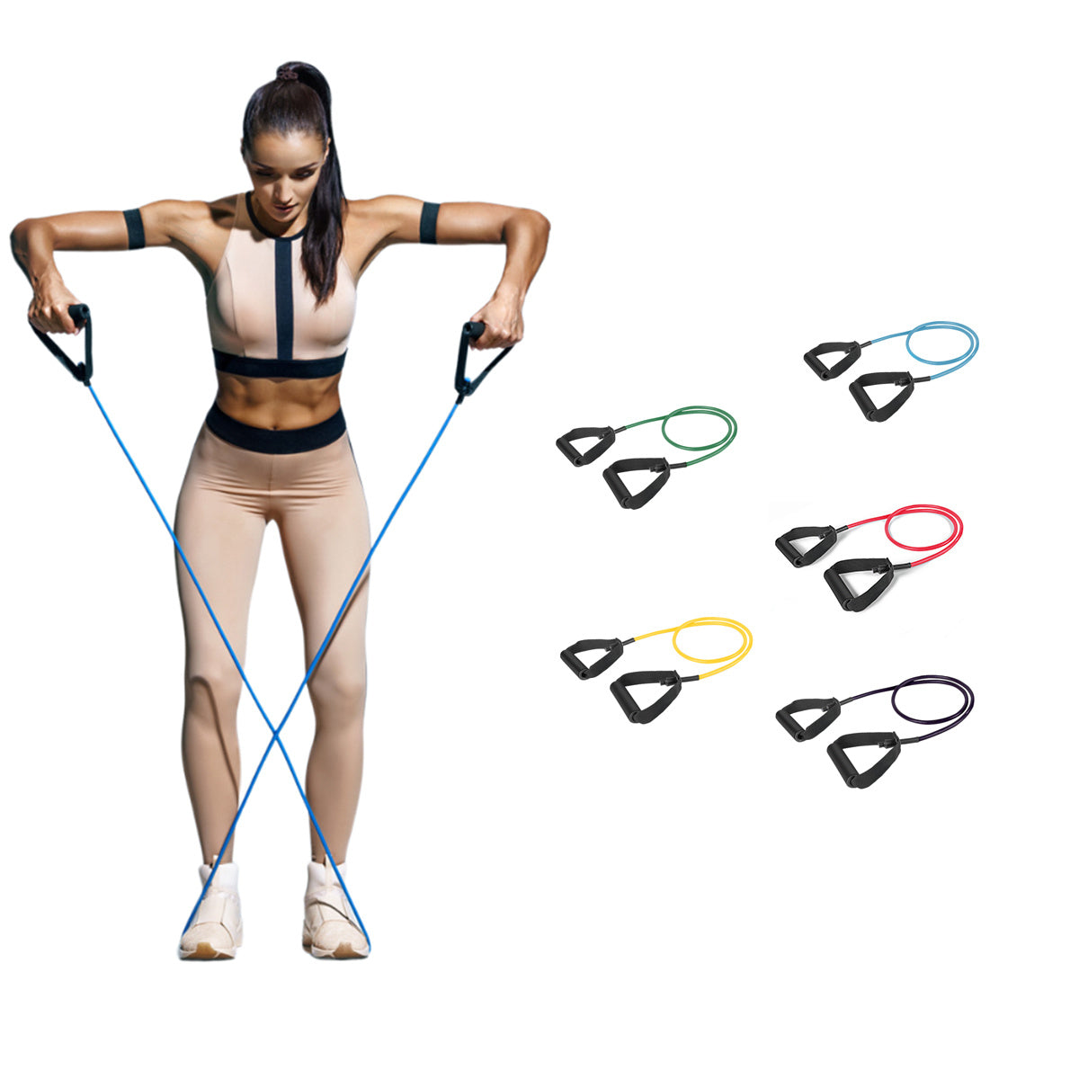 Fitness Sports Tension Band Yoga Elastic Band Resistance Rope 1pc