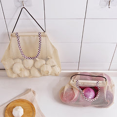 2pcs Veg/Fruit Mesh Storage Bags Onion Potato Hanging Bag Garlic Ginger Mesh
