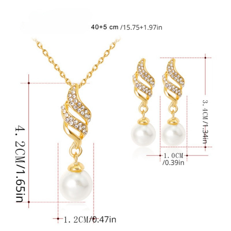 Sweet Earrings Necklace Set for Party