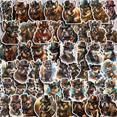50pcs Steampunk Dog Vinyl Stickers Water Bottle Laptops Phone