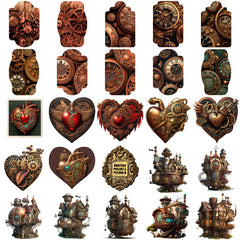 50pcs Steampunk Skeleton Stickers Waterproof Vinyl Stickers