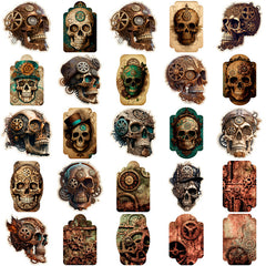 50pcs Steampunk Skeleton Stickers Waterproof Vinyl Stickers