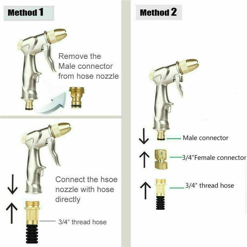 High Pressure Water Spray Gun Brass Nozzle Garden Hose Pipe Car Wash