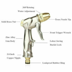High Pressure Water Spray Gun Brass Nozzle Garden Hose Pipe Car Wash