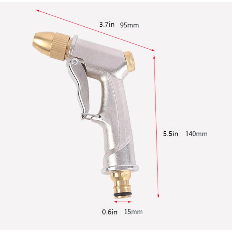 High Pressure Water Spray Gun Brass Nozzle Garden Hose Pipe Car Wash
