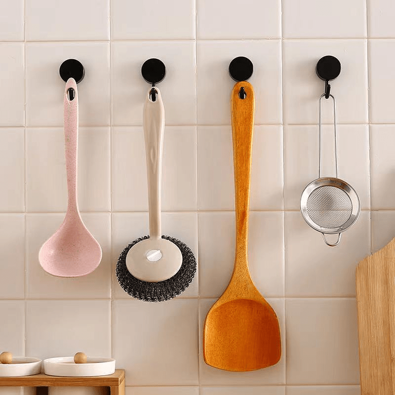 10pcs Self Adhesive Wall Hook Strong Hanger Hooks Home Storage Accessories