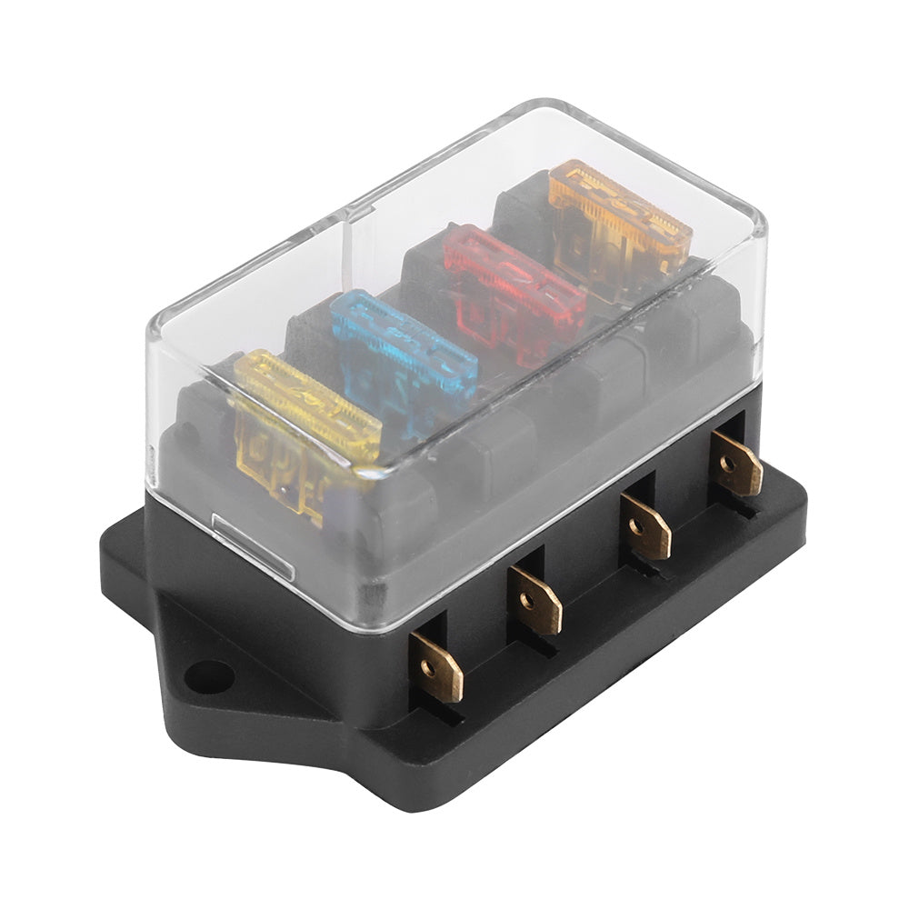 4 Way Car Fuse Block Waterproof Holder with 4 Blades
