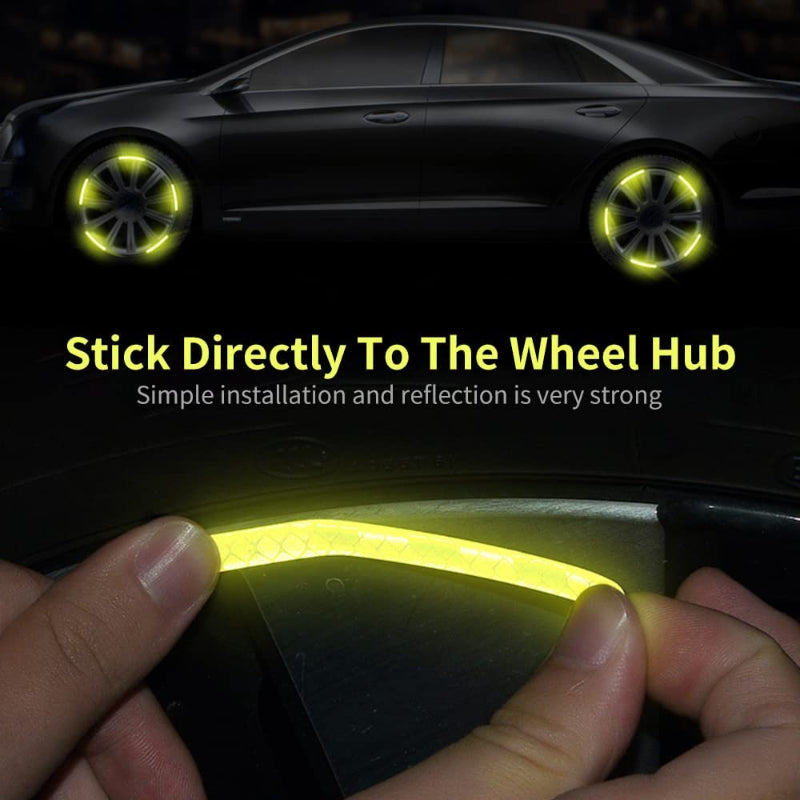 20pcs RV Wheel Hub Reflective Sticker Rim Reflective Strips Luminous Sticker