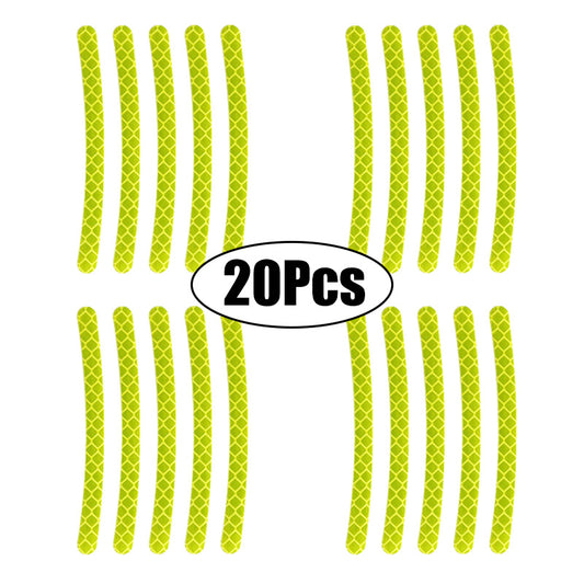 20pcs RV Wheel Hub Reflective Sticker Rim Reflective Strips Luminous Sticker