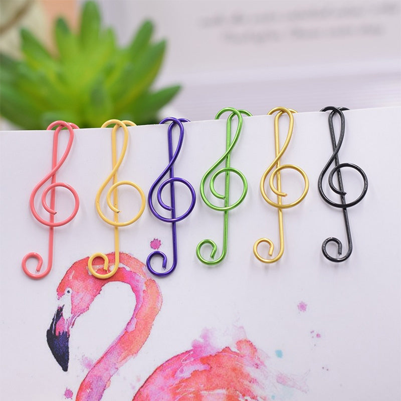 60pcs Musical Notes Style Paper Clips, Metal Creative Music Clips for Office