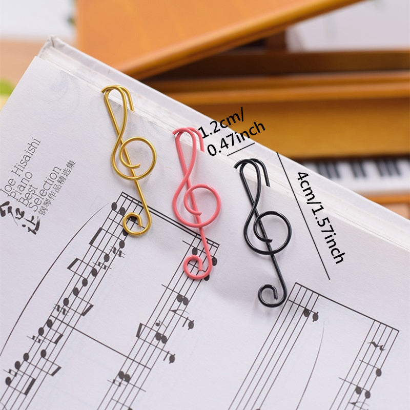 60pcs Musical Notes Style Paper Clips, Metal Creative Music Clips for Office