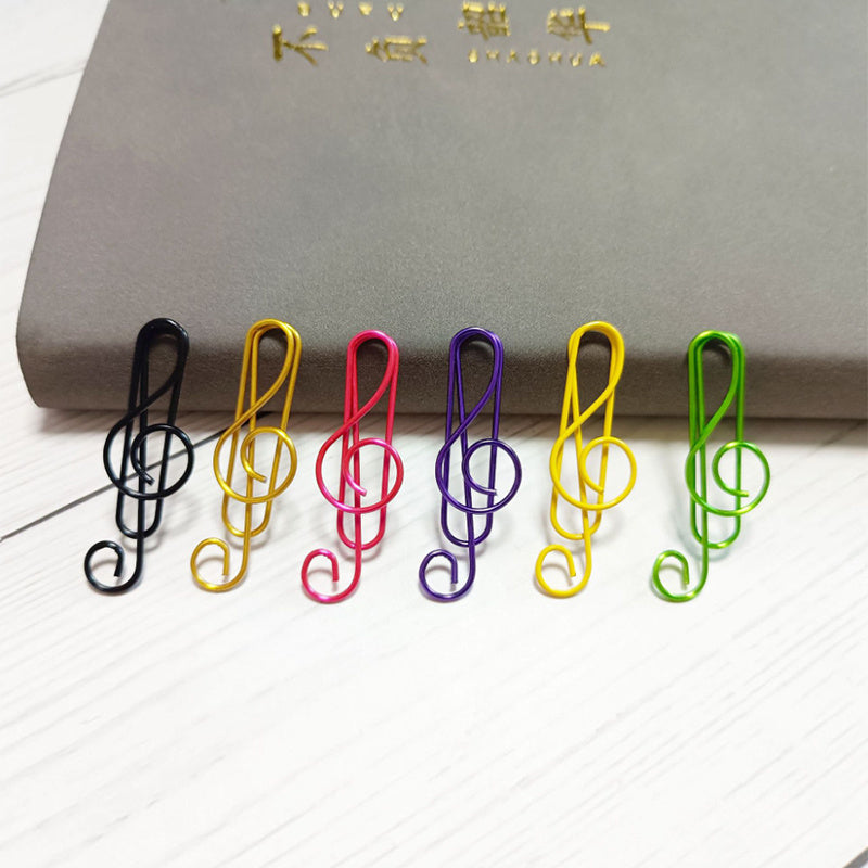 60pcs Musical Notes Style Paper Clips, Metal Creative Music Clips for Office