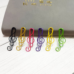 60pcs Musical Notes Style Paper Clips, Metal Creative Music Clips for Office