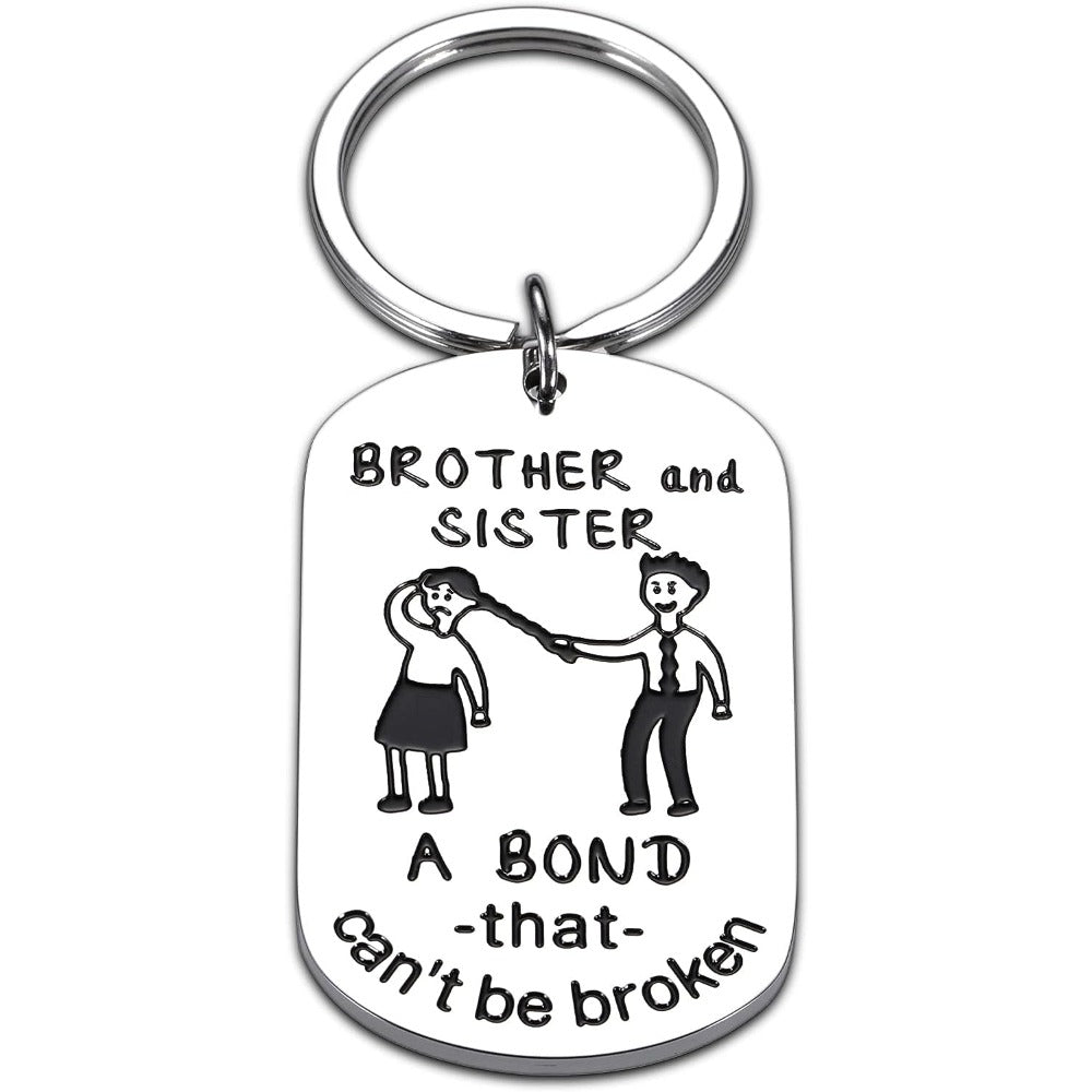 Creative Stainless Steel Key Chain Gift for Siblings