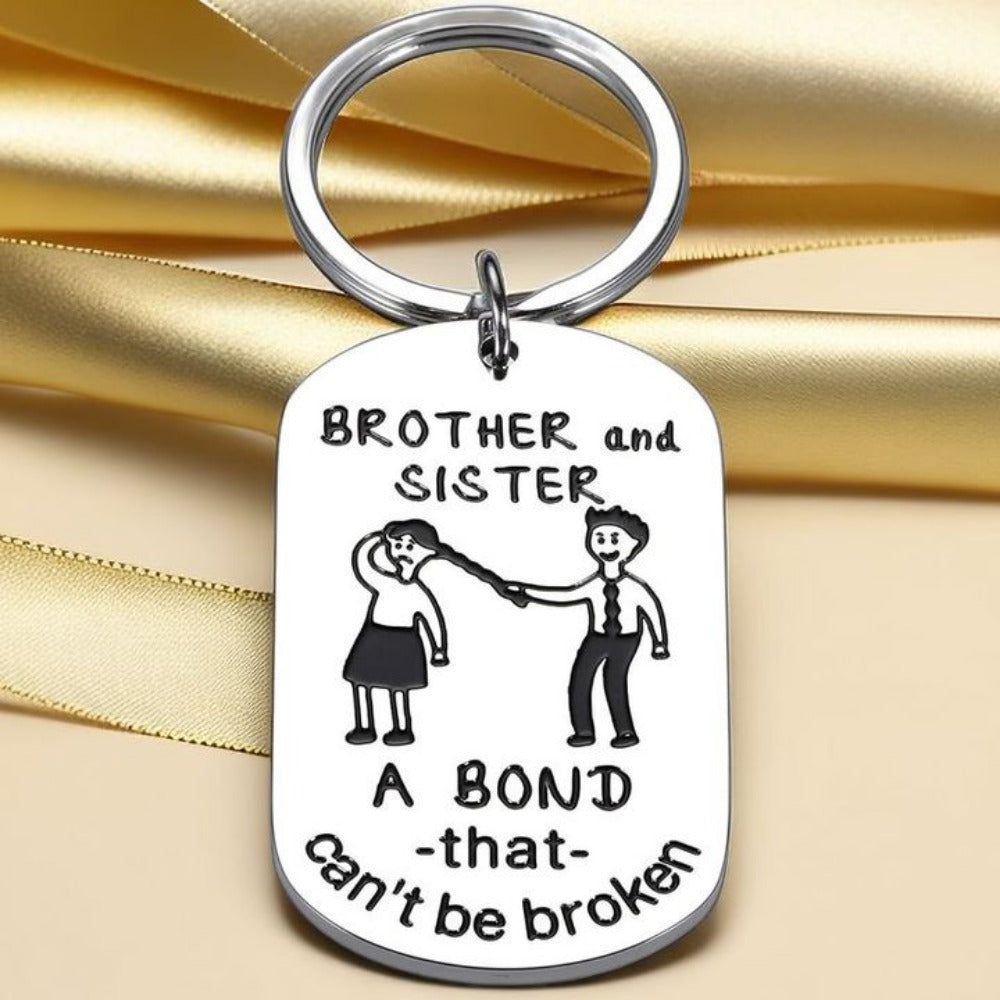 Creative Stainless Steel Key Chain Gift for Siblings