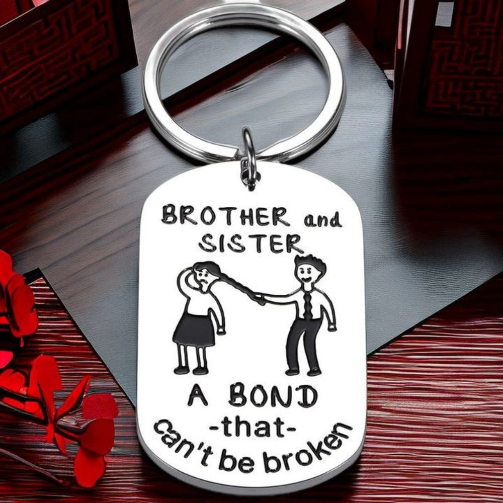Creative Stainless Steel Key Chain Gift for Siblings