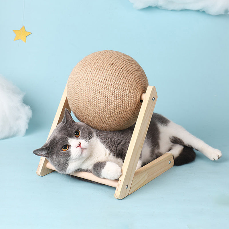 Durable Cat Scratching Ball Toy With Sisal Rope for Claws Grinding