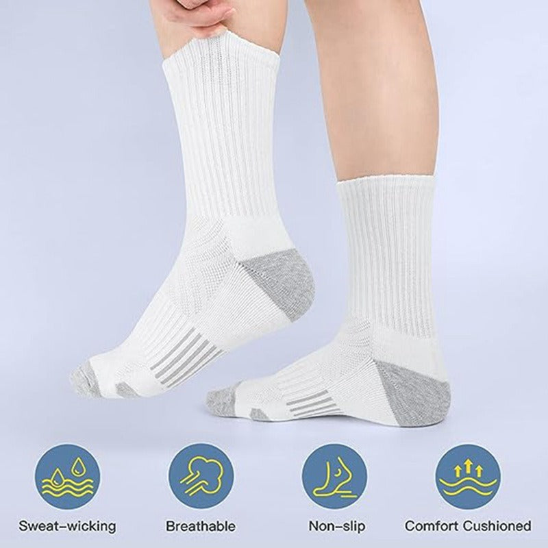 5 Pairs Men's Cotton Basketball Socks for Autumn/Winter