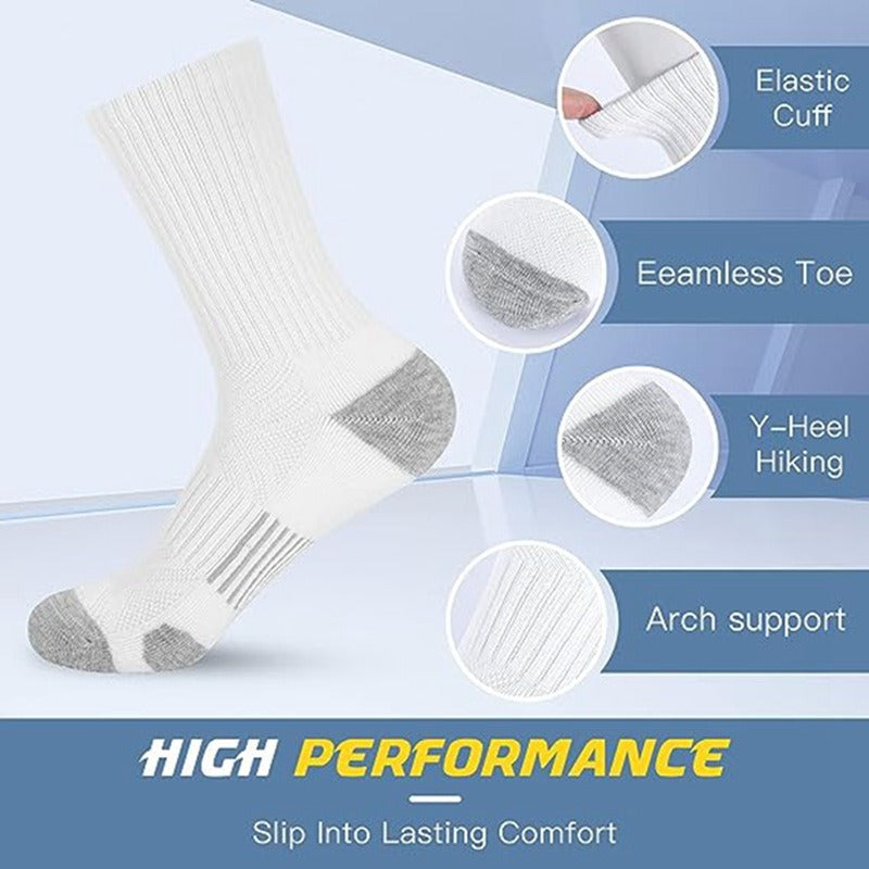 5 Pairs Men's Cotton Basketball Socks for Autumn/Winter