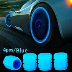 8pcs Luminous Tire Valve Caps Wheel Hub Glow In Dark Valve Cover Car Accessories