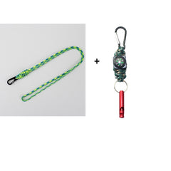 Hand Woven Emergency Key Chain With Compass Survival Whistle