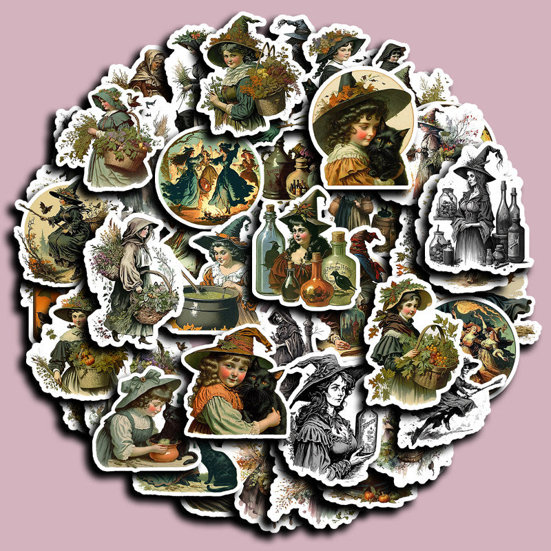 50pcs Old Events Washi Stickers for DIY Scrapbook Stationery Arts Crafts