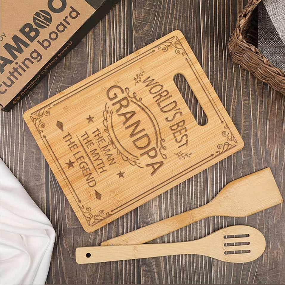 Grandpa Birthday Bamboo Cutting Board Engraved Gift From Grandchildren