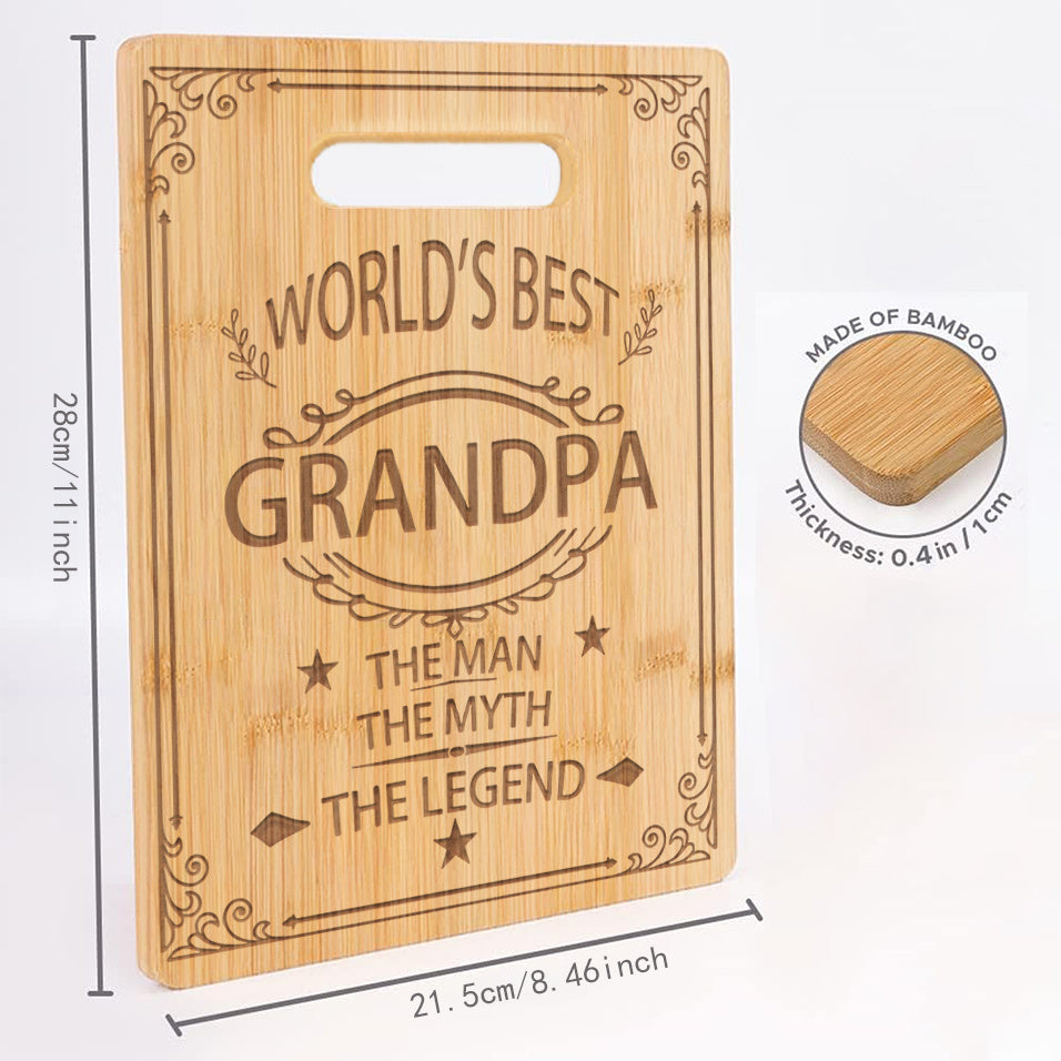 Grandpa Birthday Bamboo Cutting Board Engraved Gift From Grandchildren