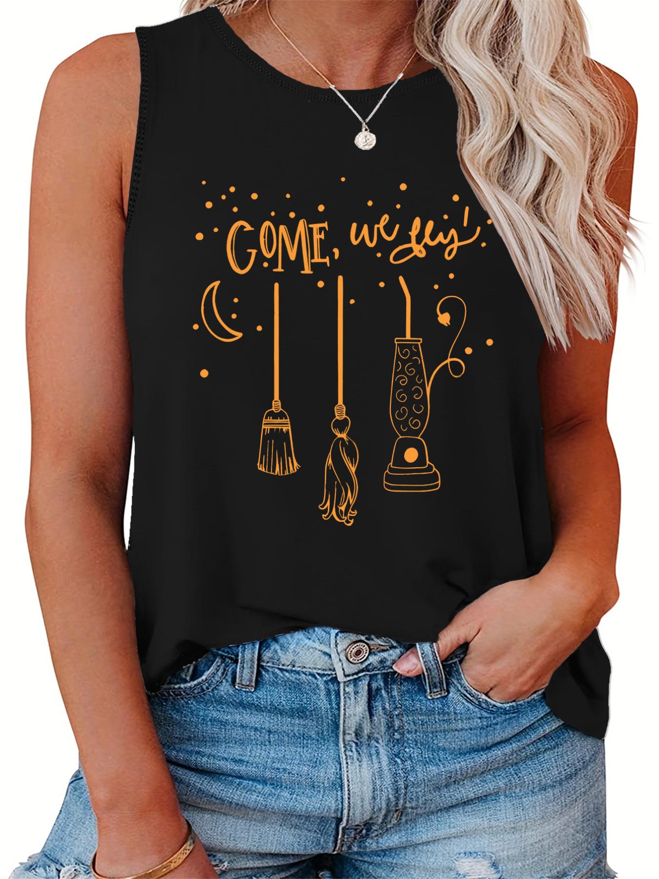  Halloween Tank Top Graphic Print Round Neck Vest
