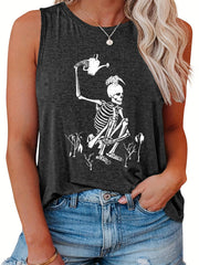 Women's Plus Size Skull Print Tank Top