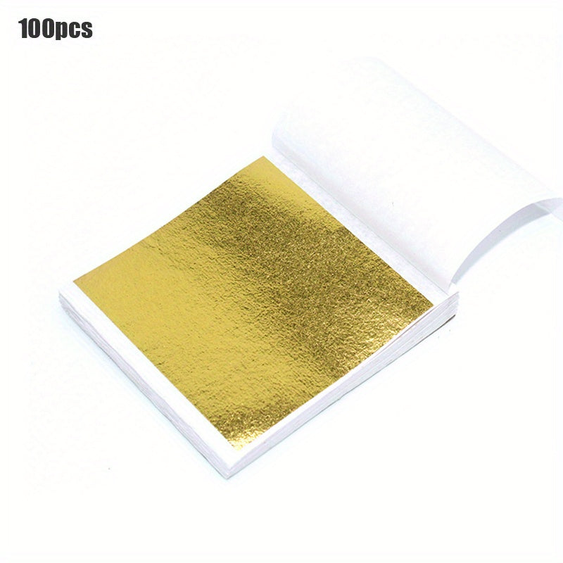 100pcs Art Paper Sheets in Gold, Silver, Rose Gold for Gilding