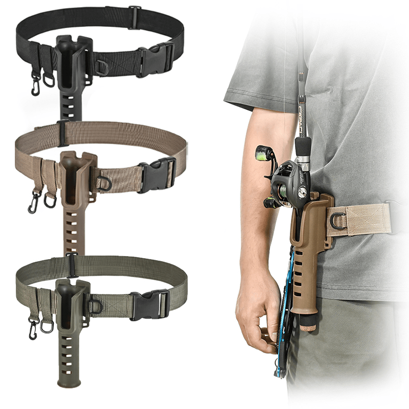Portable Fishing Belt with Rod Holder Adjustable Waist Fishing Pole Inserter