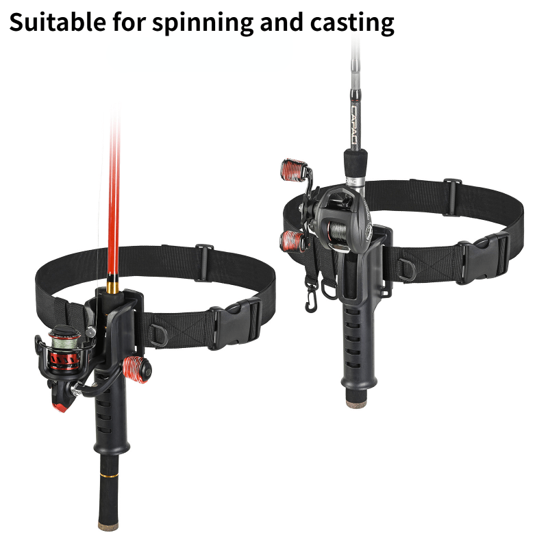Portable Fishing Belt with Rod Holder Adjustable Waist Fishing Pole Inserter