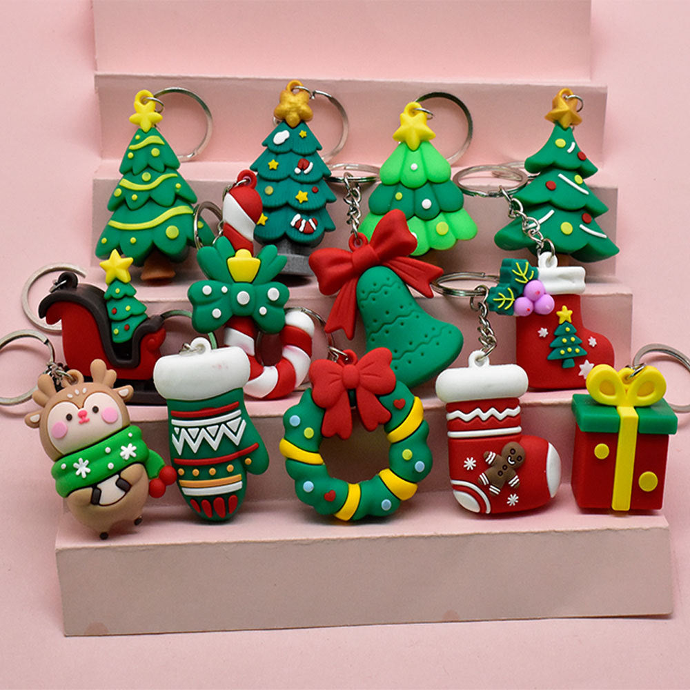 1pc Cartoon 3D Christmas Doll Keychain Pendant For Men Women