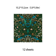 12 Sheets Large Retro Journal Material Paper for DIY Backgrounds