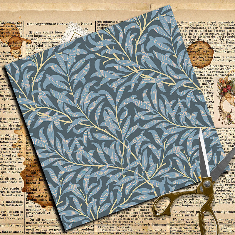 12 Sheets Large Retro Journal Material Paper for DIY Backgrounds