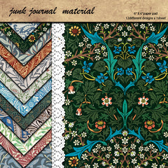 12 Sheets Large Retro Journal Material Paper for DIY Backgrounds